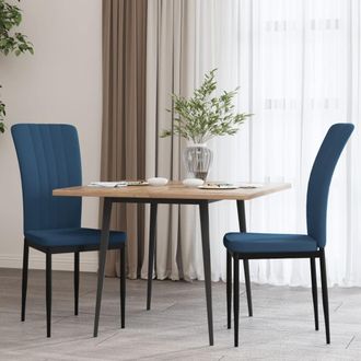 vidaXL Sillas De Comedor 2 Unidades Terciopelo Azul Vidaxl
