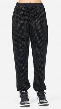 Michael Lauren Zane Rainbow Glitter Velour Sweatpants In Black