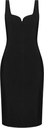 Versace Abito midi con scollo a cuore - Nero