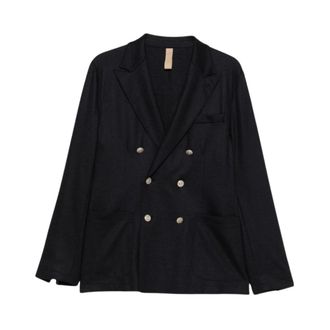 Eleventy Double-breasted blazer met puntrevers - Heren - Jassen - Blauw - Maat: M Zijde