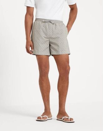 Brunello Cucinelli Mens Sage Patterned Swim Shorts, Size XXL