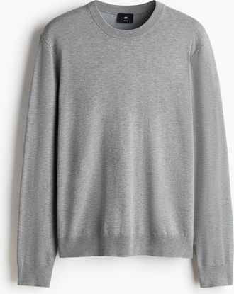 H&M Feinstrickpullover in Regular Fit - Grau
