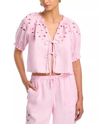 Rails Lizbeth Linen Top In Cherry Blossom Eyelet