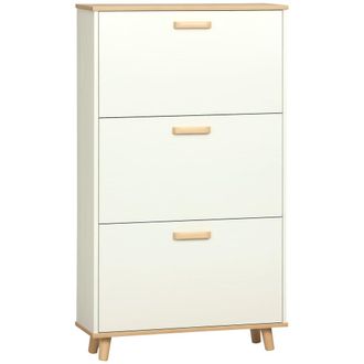 HOMCOM Armario de zapatos 70x23.5x122 cm blanco