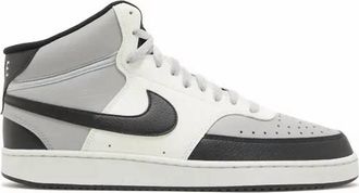 Nike Mens Court Vision Mid Shoes In College Grey/black/white