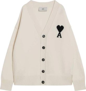 Ami Korte Cardigan Sweaters - Heren - Vesten - Wit - XL - Truien & Vesten