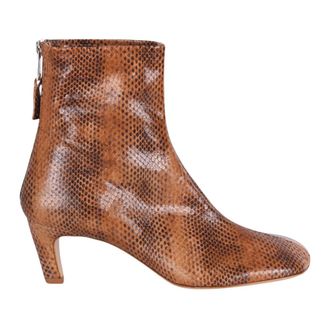 Elena Iachi Heeled Boots, female, Brown, Size: 7 1/2 US Reptile-print Leather Ankle Boot