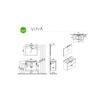 Vitra Mobile da bagno sospeso colore bianco laccato 80 cm Vitra MIASET80B Bianco