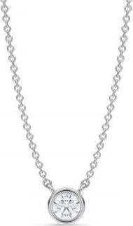 Allurez Round Lab Diamond Solitaire Pendant Necklace 14K White Gold (0.25ct)