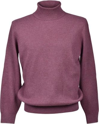 Brunello Cucinelli Aubergine Cashmere Turtleneck Sweater, Brand Size 50 (US Size 40)