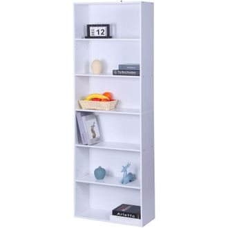 Relaxdays Relaxdays bookcase, HxWxD: 108 x 60 x 24 cm, 4 compartments, adjustable shelves, free-standing living room shelf, white