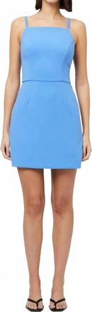 French Connection Whisper Straight Neck Mini Dress In Ultramarine