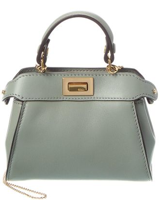 Fendi Fendi Nano Peekaboo Leather Clutch