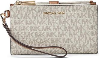 Michael Kors Jet Set Double Zip Wristlet Womens Handbags Vanilla
