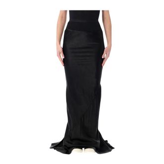 Rick Owens Maxi Skirts, female, Black, Size: XS Asymmetrical Maxi Skirt