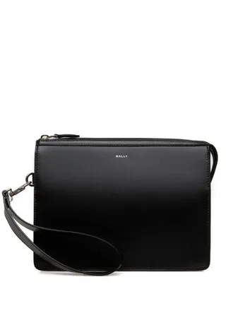 Bally Leren clutch - Zwart