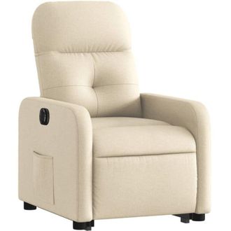 vidaXL Sill&oacute;n El&eacute;ctrico Reclinable Elevable De Tela Color Crema Vidaxl