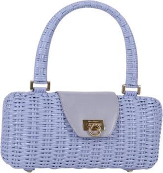 Ferragamo Pre-owned Handtas - Dames - Vintage Handtas - Paars - ONE Size - Leer - Vintage