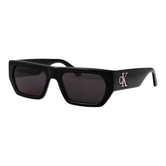 Calvin Klein Jeans Sunglasses, unisex, Black, 55 MM, Rectangle Sunglasses