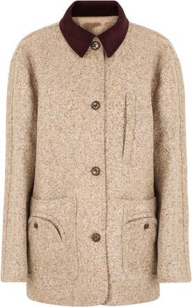 Blaz&eacute; Milano Jas in alpaca- en wolmix - Dames - Mantel - Beige - M - Wol - Jassen