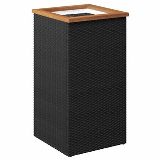 vidaXL Jardinera De Rat&aacute;n Sint&eacute;tico Negro 40x40x80 Cm Vidaxl