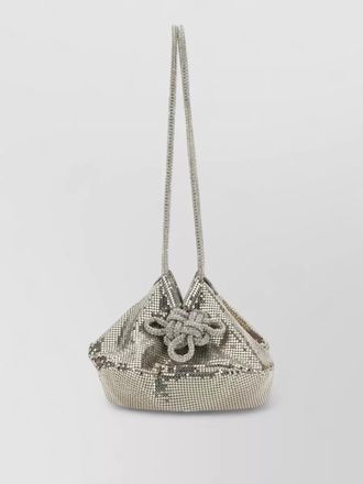 Kara metallic bucket shoulder bag long strap