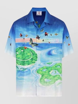 Casablanca destiny cuban collar silk graphic shirt