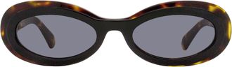 Ferragamo SF2003S Oval Acetate Sunglasses - Tortoise