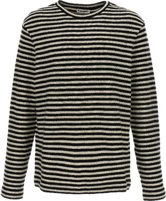 Jil Sander gestreepte wol compact jersey t -shirt