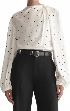 A.L.C. Blaire Long Sleeve Top In Cream/ Black