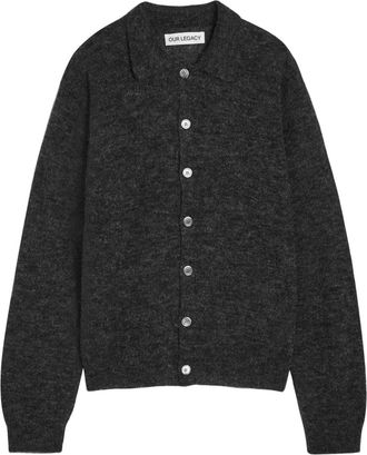 Our Legacy Evening Brushed Wool-blend Polo Shirt - Charcoal - 52 (IT52 / XL)