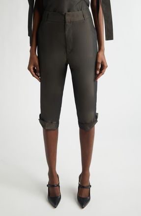 Renaissance Renaissance Sami Duchesse Satin Capri Pants in Brown at Nordstrom, Size 6 Us