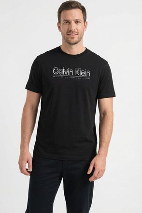 Calvin Klein T-Shirt CALVIN KLEIN, Herren, Gr. XXL, schwarz, Single Jersey, Obermaterial: 100% Baumwolle, unifarben, regular fit normal, Rundhals, abgesteppte Kant