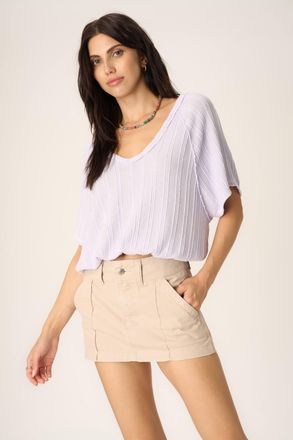 Bloomingdale's Paola Sweater V Neck Bubble Tee