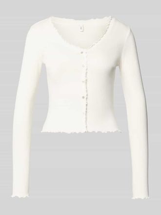 Only Slim Fit Langarmshirt aus Baumwoll-Mix Modell LAILA in Offwhite, Gr&ouml;&szlig;e XL