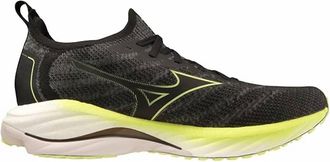 Mizuno Mens Wave Neo Wind Running Shoe In Undyed Black-Luminous