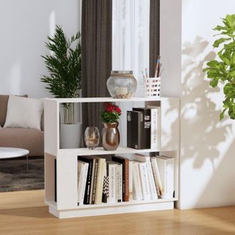 vidaXL Vidaxl - Libreria/Divisorio Bianco 80x25x70 cm in Legno Massello di Pino