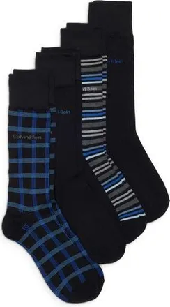 Calvin Klein 4-Pack Assorted Dress Socks in Black at Nordstrom Rack