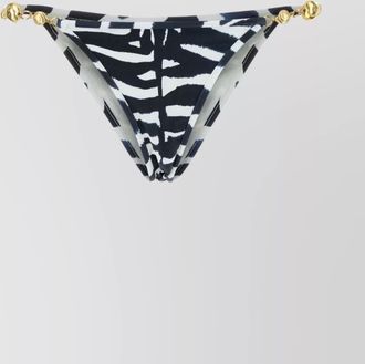 Reina Olga side tie zebra print bikini bottom