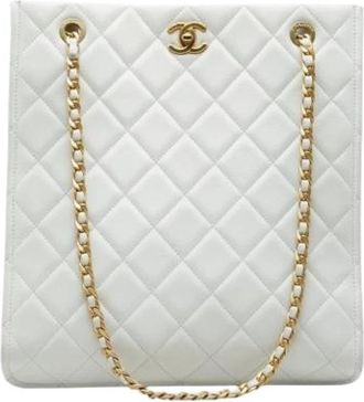 Chanel Pre-owned Vintage Schoudertas - Dames - Vintage Shopper - Wit - ONE Size - Leer - Vintage