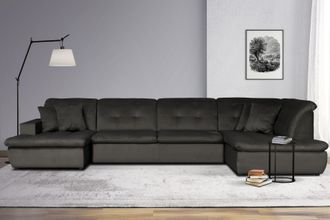 HOME AFFAIRE Wohnlandschaft »BRISBANE NEU U-Form« mit feiner Steppung, Matten-Optik, incl. Zierkissen