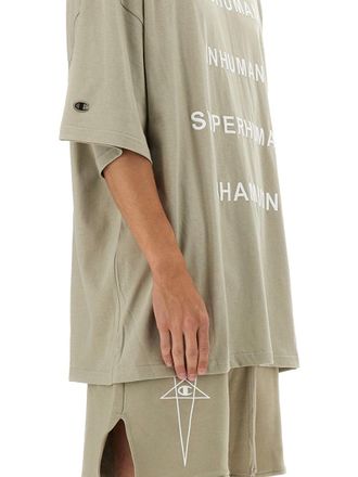 Rick Owens Cotton T-Shirt - Beige