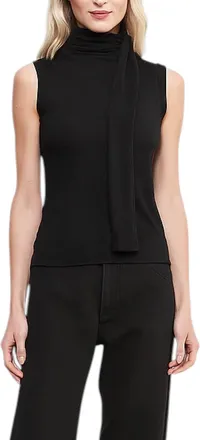 Enza Costa Cashmere Blend Sleeveless Scarf Top In Black