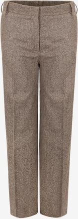 Antonelli Gerade Wollhose mit Fischgrätmuster Ponce