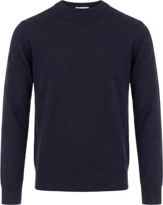 Paolo Pecora Maglia Girocollo - Heren - Ronde hals truien - Blauw - L - Katoen - Truien & Vesten