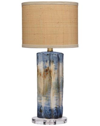 Jamie Young Co. Abstract Ceramic Table Lamp With Raffia Shade