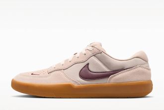 Nike Mens Sb Force 58 Shoes In Cream Ii/burgundy Crush-Gum Lt Brown