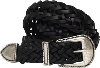 Dondup Cintur&oacute;n de Cuero Trenzado - Accessories - Hombre - Negro - 105 CM