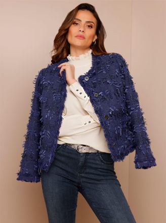 Cr&eacute;ation L Jackenblazer CREATION L PREMIUM Woll-Mix-Blazer, Damen, Gr. 38, blau (marine), 70% Polyester, 30% Wolle, Blazer Jackenblazer