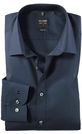 Olymp Mens Plain Formal Shirt Blue midnight blue - Blue - 16